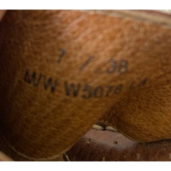 Born Sandals Womens Brown Leather Buckle Slip-On Wedge Shoes Size 7 - Picture 8 of 10